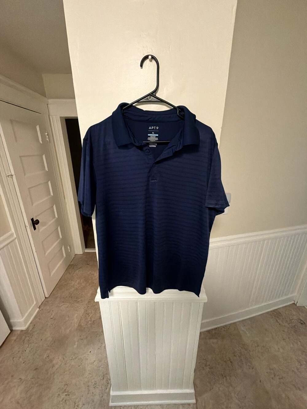 Apt. 9 Performance Polo Shirt Size XL Blue Striped Golf Golfing Active